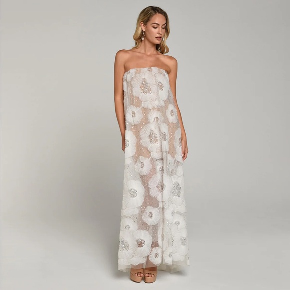 helsi margot strapless floral sequin maxi dress Fabric Imported Model Height Helsi | Dresses | Helsi